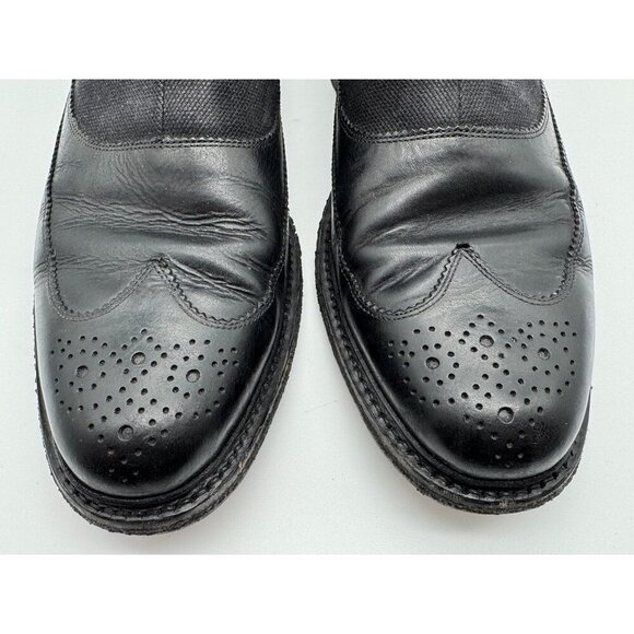 Vintage Cole Rood & Haan Co Black Leather Brogue Boots Studded Closure Men's 9.5 - Picture 3 of 13